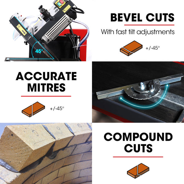 Baumr Ag 2200W 450Mm 18" Brick And Masonry Table Saw Electric Tile Concrete Cutting With Stand Table Saws