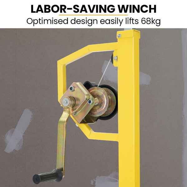 Drywall & Panel Lifter 1200 X 3600 68Kg Max Gyprock Sheet Galvanised No Mark Locking Castors Drywall Tools