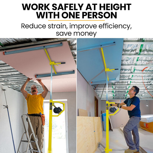 Drywall & Panel Lifter 1200 X 3600 68Kg Max Gyprock Sheet Galvanised No Mark Locking Castors Drywall Tools