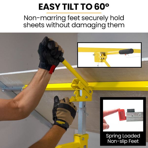 Drywall & Panel Lifter 1200 X 3600 68Kg Max Gyprock Sheet Galvanised No Mark Locking Castors Drywall Tools