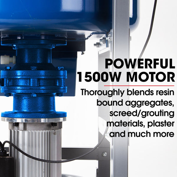 Baumr Ag 120L Forced Action Pan Mixer 1500W Electric Direct Drive Motor Heavy Duty Frame Mortar Screed Resin Cement 10 Inch Solid Rubber Wheels Cement