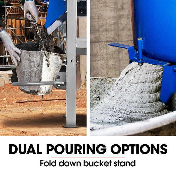 Baumr Ag 120L Forced Action Pan Mixer 1500W Electric Direct Drive Motor Heavy Duty Frame Mortar Screed Resin Cement 10 Inch Solid Rubber Wheels Cement