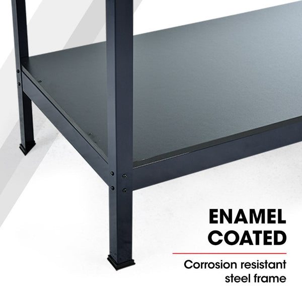 Baumr Ag Steel Garage Workbench With Led Lights Pegboard Tool Storage Bench Workshop Table Work Benches