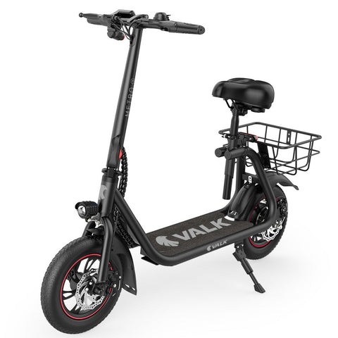 Valk Electric Scooter With Seat Disc Brakes 12" Tyres Motorised Escooter For Adults Teens Commuter Accessories Parts
