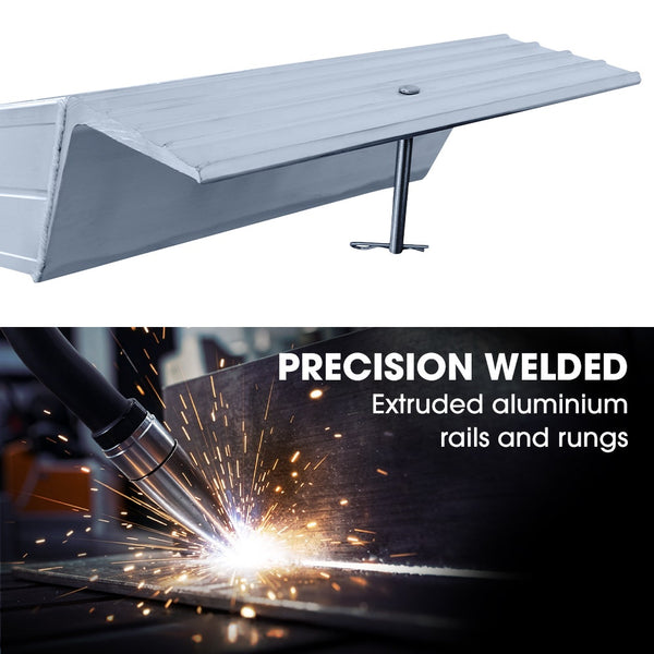 Bullet Pair Of 2.3M Aluminium Loading Ramps 4000Kg Total Capacity Heavy Duty Safety Pins For Car 4X4 Ride On Mower Atv Mini Excavator Motorbike Ramps