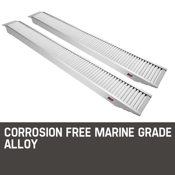 Bullet Pair Of 2.5M Aluminium Loading Ramps 2800Kg Capacity Motorbike Ramps