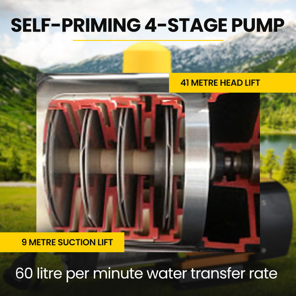 Multi Stage Water Hi Pressure Pump With Auto Controller Home Garden Irrigation 4 Electric Water Pumps & Pressure Tanks