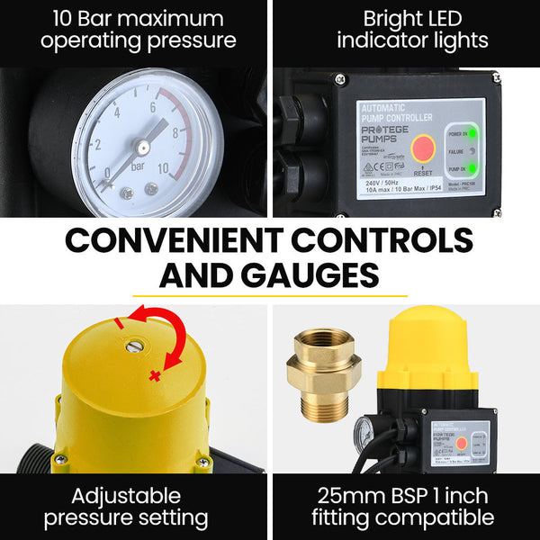 Multi Stage Water Hi Pressure Pump With Auto Controller Home Garden Irrigation 4 Electric Water Pumps & Pressure Tanks
