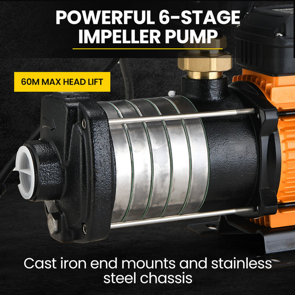 Multi Stage Water Hi Pressure Pump With Auto Controller Home Garden Irrigation 6 Electric Water Pumps & Pressure Tanks