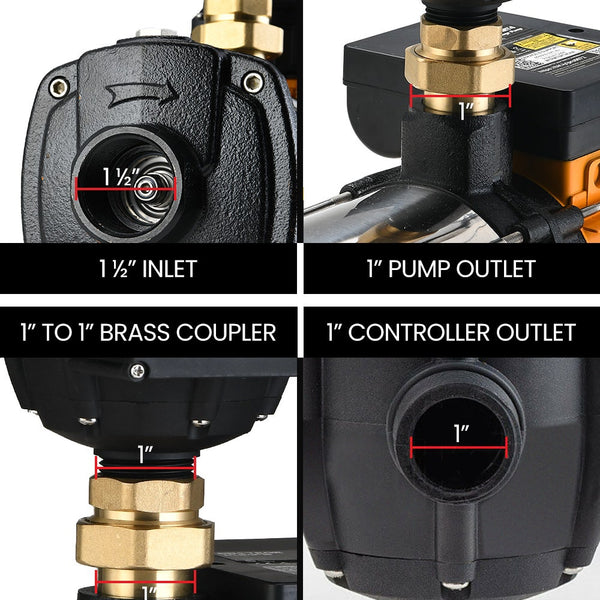 Multi Stage Water Hi Pressure Pump With Auto Controller Home Garden Irrigation 6 Electric Water Pumps & Pressure Tanks