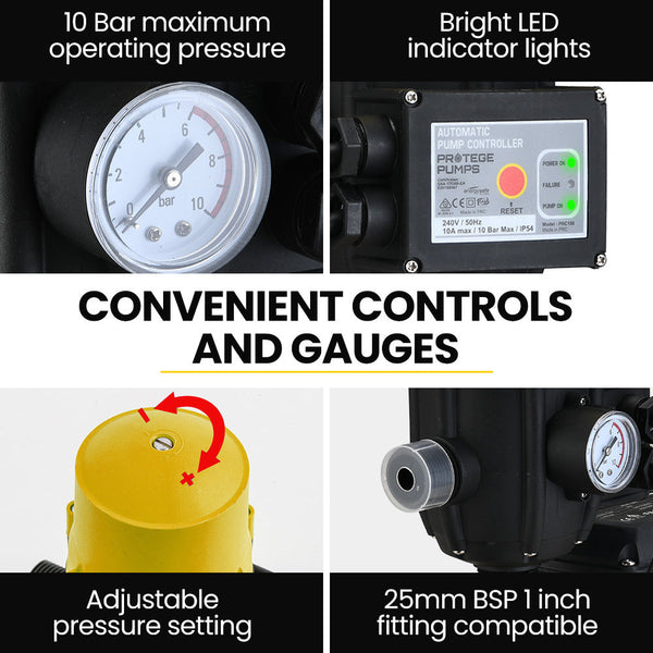Multi Stage Water Hi Pressure Pump With Auto Controller Home Garden Irrigation 6 Electric Water Pumps & Pressure Tanks