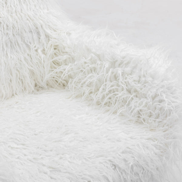 Fluffy Office Chair Faux Fur Modern Swivel Desk For Women And Girls White Office Chairs