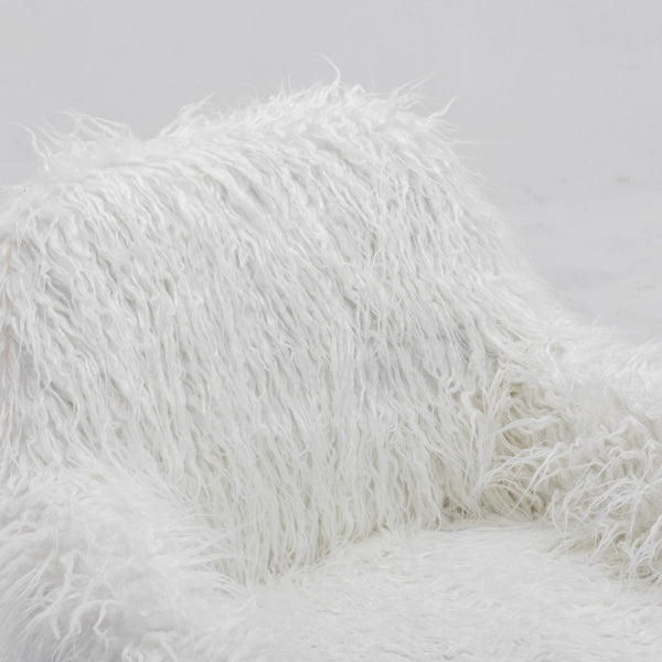 Fluffy Office Chair Faux Fur Modern Swivel Desk For Women And Girls White Office Chairs