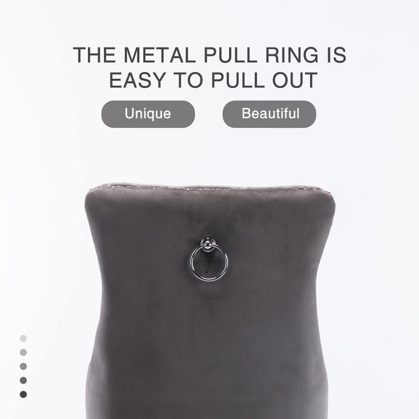 2X Velvet Bar Stools With Studs Trim Wooden Legs Tufted Dining Chairs Kitchen Benches Bar Stools