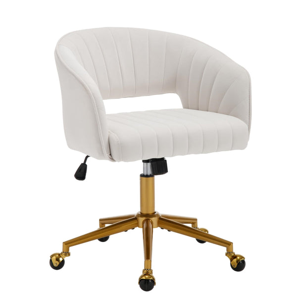Velvet Home Office Chair Beige Office Chairs