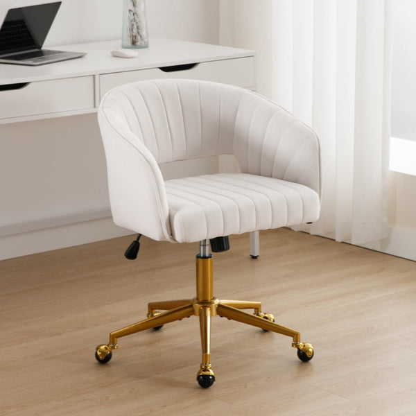 Velvet Home Office Chair Beige Office Chairs