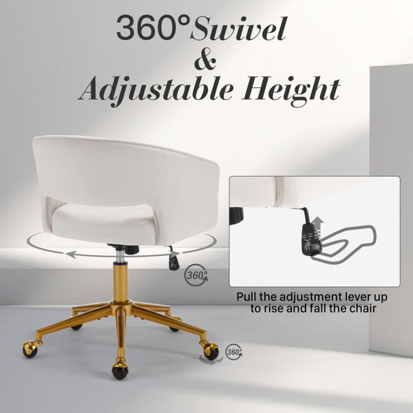 Velvet Home Office Chair Beige Office Chairs