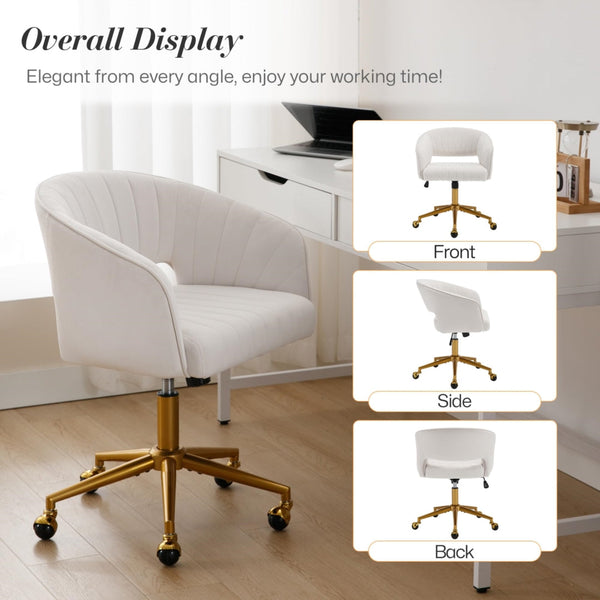 Velvet Home Office Chair Beige Office Chairs