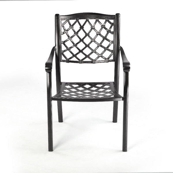 Fiji Metal Outdoor Dining Chair With Cushions (1 Pair) Dining Chairs