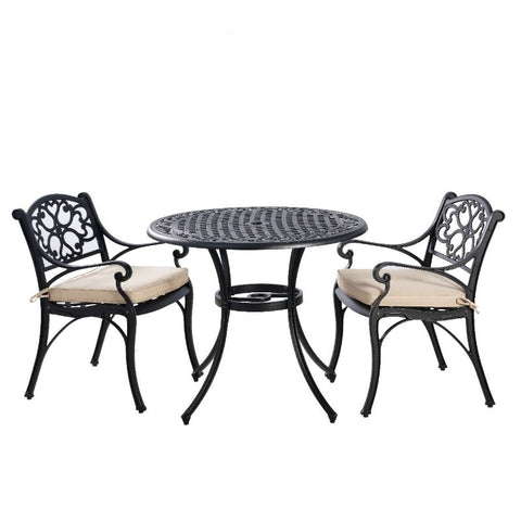 Patio Furniture Sets Channel Enterprises Marco Aluminium 3 Pce Setting(Cat 090 Black + Cac 042)
