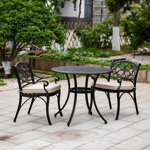 Patio Furniture Sets Channel Enterprises Marco Aluminium 3 Pce Setting(Cat 090 Black + Cac 042)