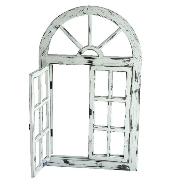 Rustic White Scarlett Window Mirror Mirrors