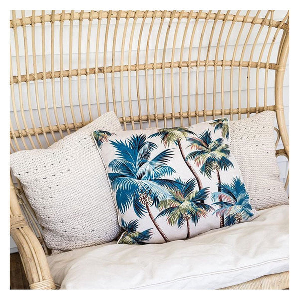 Escape To Paradise 1 Sets Of Cushion Cover With Piping Palm Trees Natural 60Cm X Cushion Covers