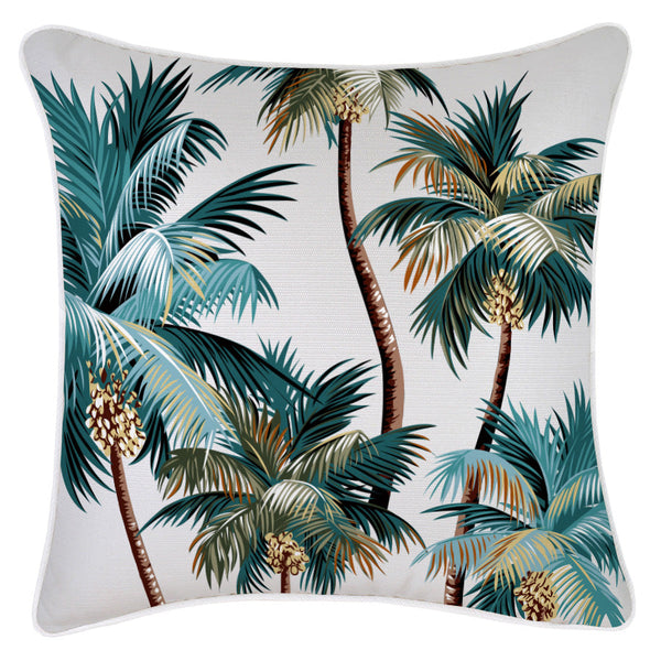 Cushion Cover With Piping Palm Trees White 45Cm X Cushion Covers
