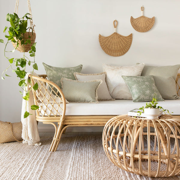 Cushion Cover With Piping Postcards Sage 60Cm X 60Cm Cushion Covers