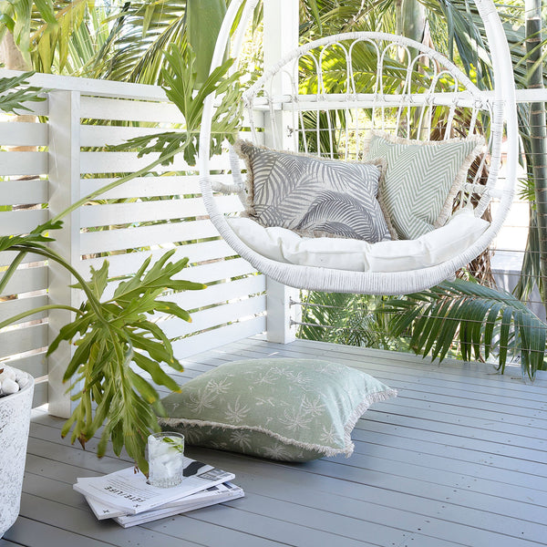 Cushion Cover With Piping Postcards Sage 60Cm X 60Cm Cushion Covers