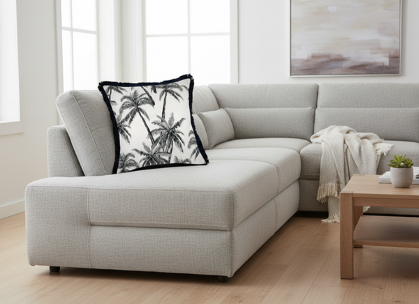 Cushion Cover Coastal Fringe Black Castaway 45Cm X Cushions & Decorative Pillows