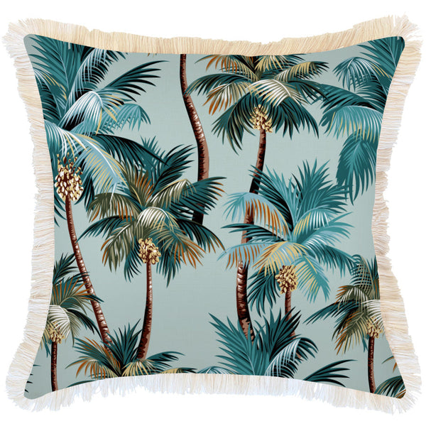 Cushion Cover Coastal Fringe Palm Trees Seafoam 60Cm X Cushion Covers