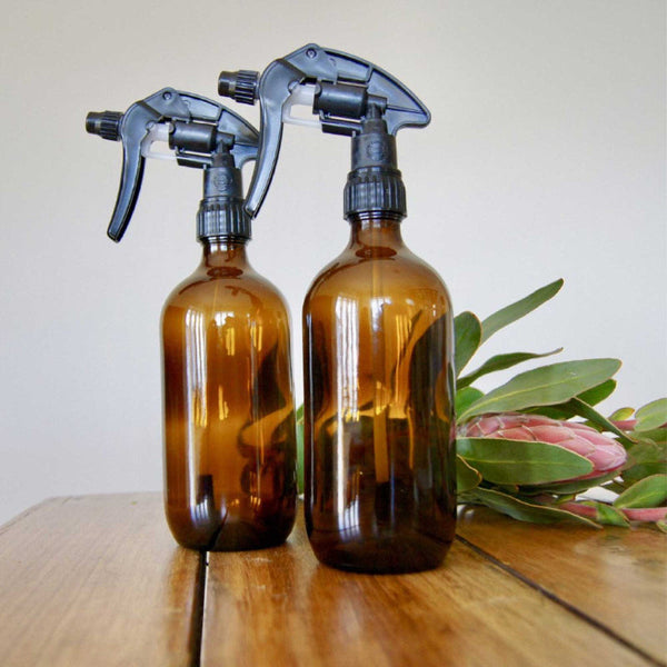 Kitchee 5X 500Ml Amber Glass Spray Bottle + Trigger Reusable Oil Dispenser Oil & Vinegar Dispensers