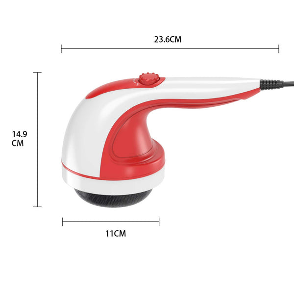 Handheld Vibration Massager Red With Four Interchangeable Heads And Adjustable Speed Massagers