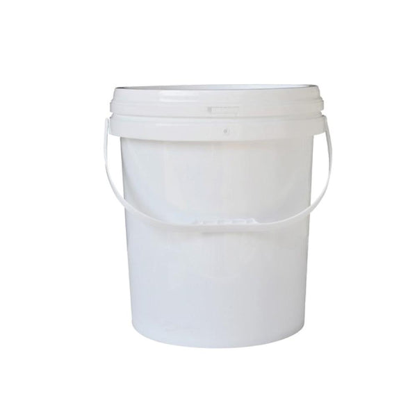Bulk 10X 10L Plastic Buckets + Lids Empty White With Handle Large Food Pail Handheld Blenders