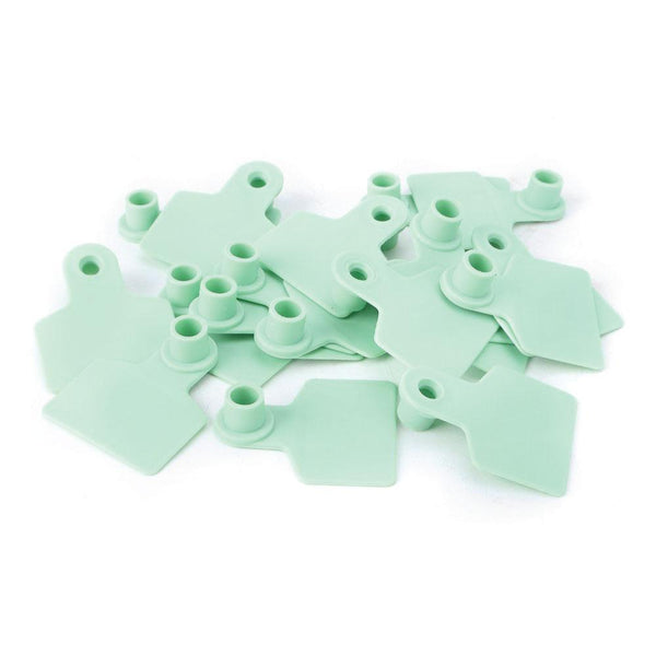 100X Cattle Ear Tags 6X7cm Set Medium Green Blank Cow Sheep Livestock Label Livestock Ear Tags
