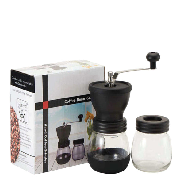 Coffee Bean Grinder Manual Hand Stainless Ceramic Burr Core Glass Jar Nut Mill Coffee Grinders