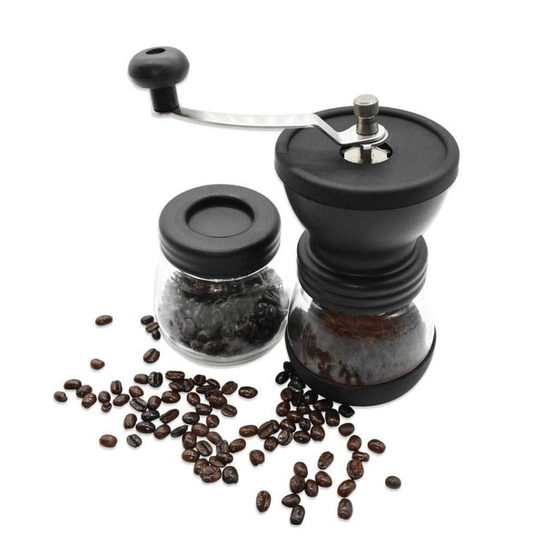 Coffee Bean Grinder Manual Hand Stainless Ceramic Burr Core Glass Jar Nut Mill Coffee Grinders