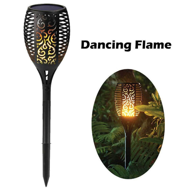Tooleroo 96 Led Bulbs Torch Solar Garden Outdoor Flame Dancing Flickering Light Auto Lamp Lamps