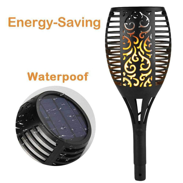 Tooleroo 96 Led Bulbs Torch Solar Garden Outdoor Flame Dancing Flickering Light Auto Lamp Lamps