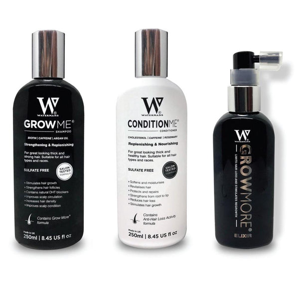 Watermans Grow Me Shampoo Conditioner Elixir Pack Full Hair Growth Anti Loss Kit Sets & Kits