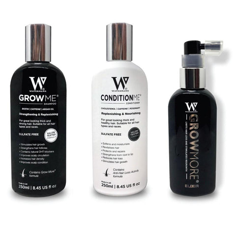Watermans Grow Me Shampoo Conditioner Elixir Pack Full Hair Growth Anti Loss Kit Sets & Kits