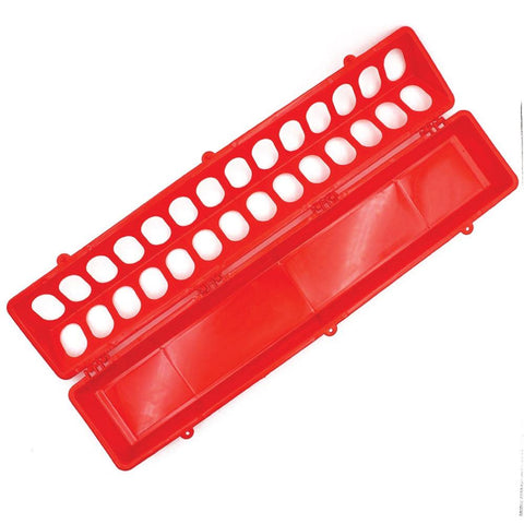 50Cm Long Poultry Feeder Chicken Feeding Trough Red Plastic Flip Top Container Backyard Poultry Feeders