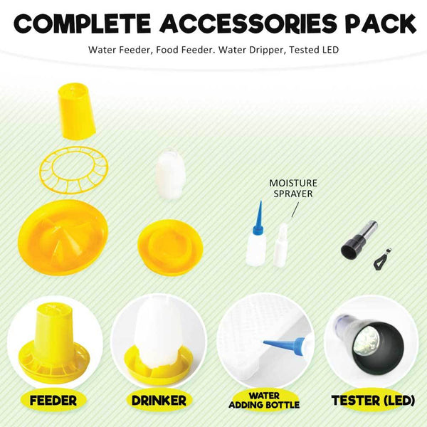 Electric 112 Egg Incubator + Accessories Hatching Eggs Chicken Quail Duck Incubators