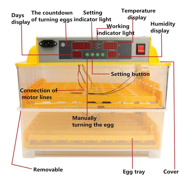 Electric 96 Egg Incubator + Accessories Hatching Eggs Chicken Quail Duck Incubators