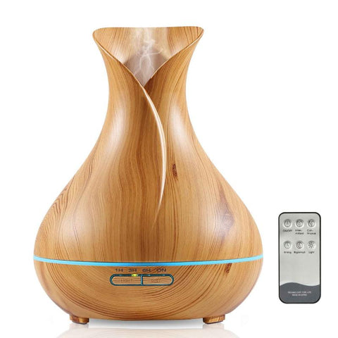 Essential Oil Aroma Diffuser Tulip Light Wood Colour Ultrasonic Mist Humidifier Diffusers