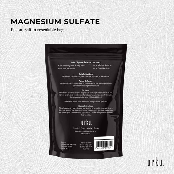 Orku 12X 1Kg Epsom Salt Magnesium Sulphate Bath Salts Skin Body Bath Bombs & Fizzies
