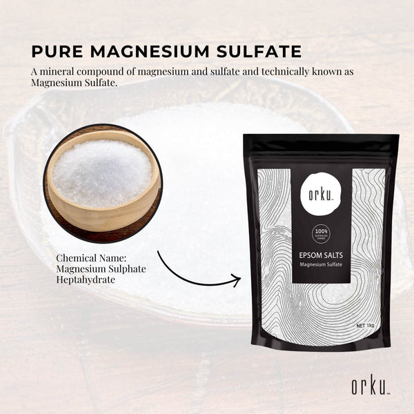 Orku 12X 1Kg Epsom Salt Magnesium Sulphate Bath Salts Skin Body Bath Bombs & Fizzies