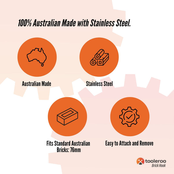 Tooleroo 5 Pack 76Mm (3") Brick Hooks Wall Clips Hangers For Pictures Pot Plants Wall Hooks & Hangers