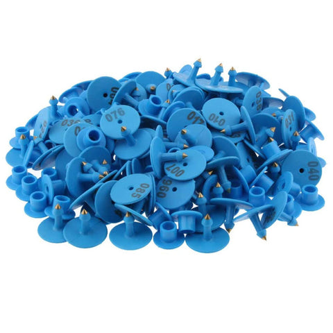 1 100 Cattle Number Ear Tags Set Round Blue Pig Sheep Goat Livestock Labels Livestock Ear Tags